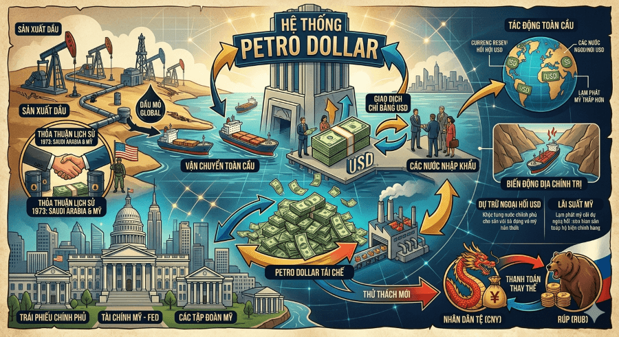 Hệ thống Petro Dollar: Quyền lực ngầm điều phối nền kinh tế toàn cầu