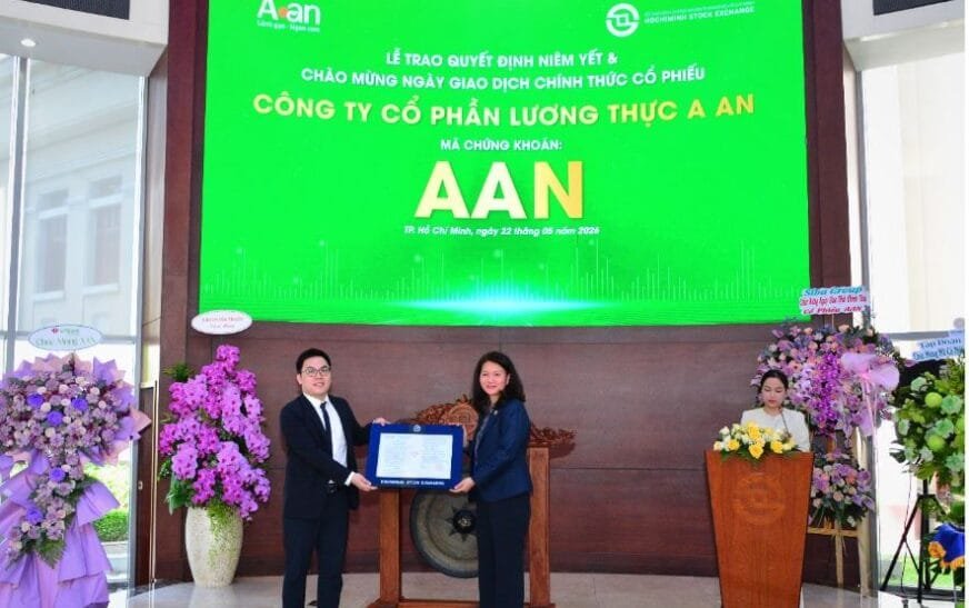Chính thức đưa 65 triệu cổ phiếu Lương thực A An (AAN) lên sàn HOSE với giá tham chiếu 15.000 đồng