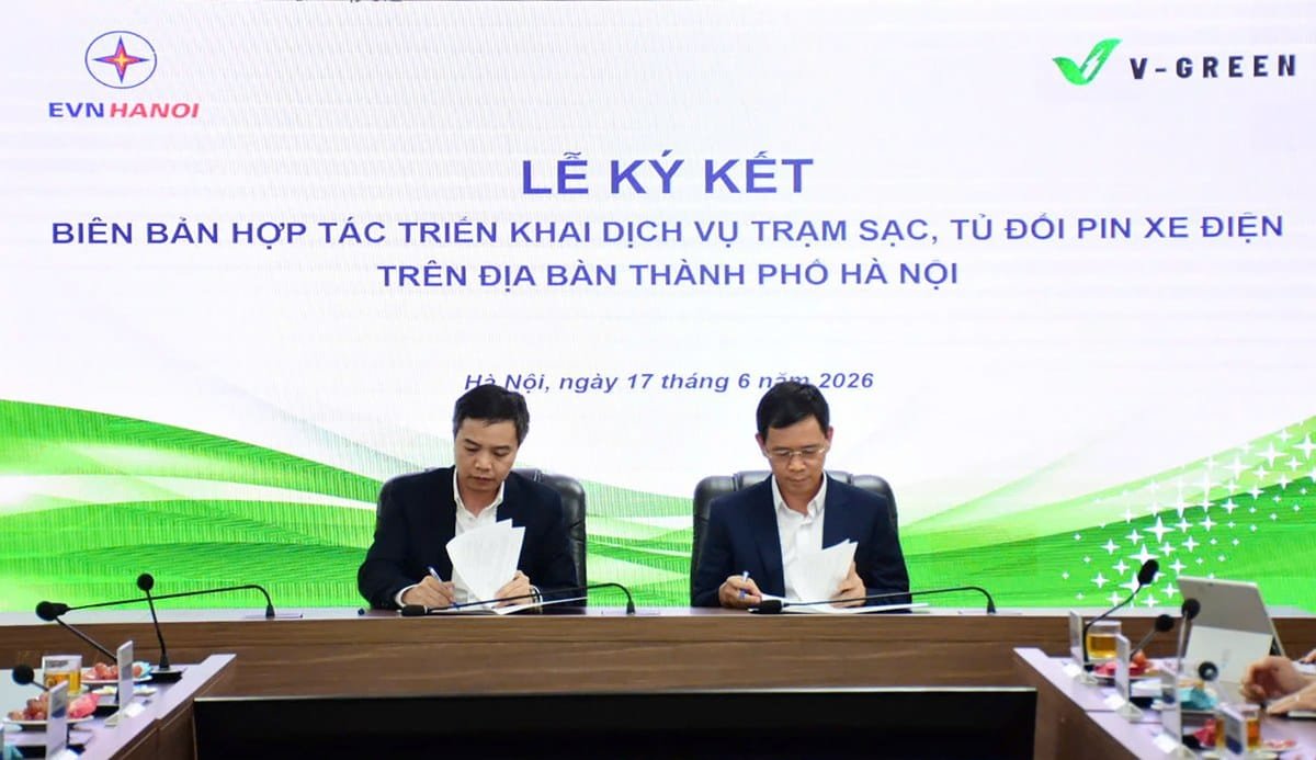 V-Green Dẫn đầu với 10.000 tủ đổi pin từ 16.000 trạm EVNHANO
