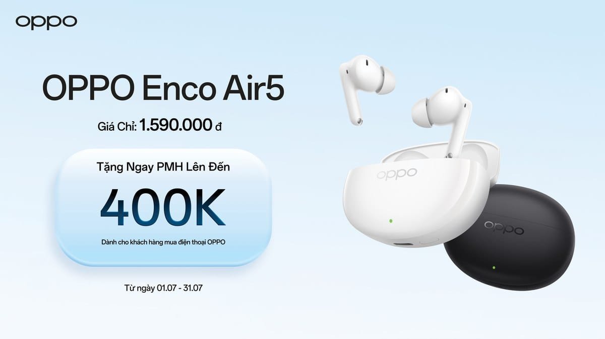 OPPO ra mắt Enco Air5s và Enco Air5, kết hợp công nghệ chống