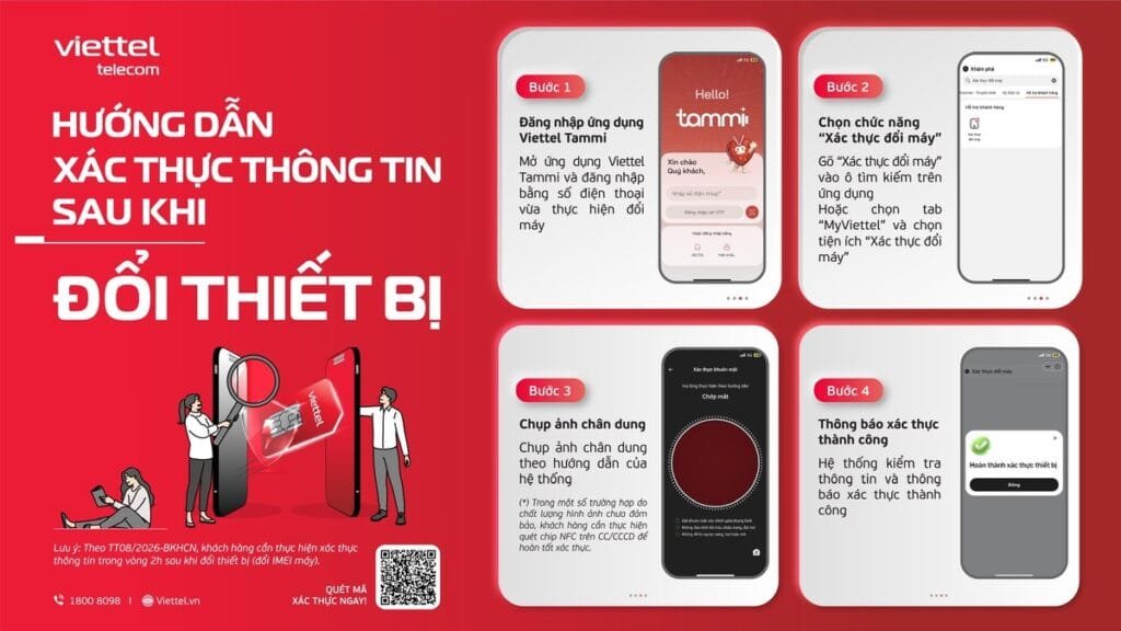 Viettel hướng dẫn xác thực thuê bao khi đổi máy