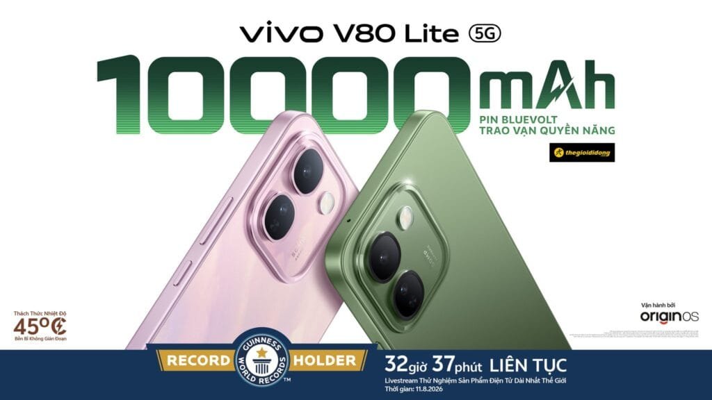 vivo V80 Lite 5G: từ kỷ lục livestream đến bài toán pin dùng cả ngày