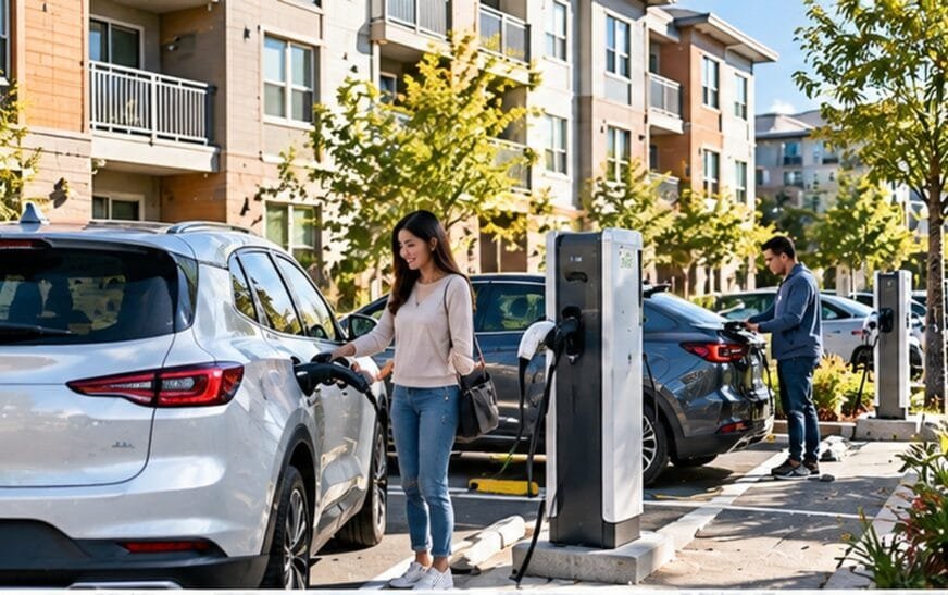 Sạc xe điện chung cư ở Mỹ đang được kéo gần hơn với người thuê nhà