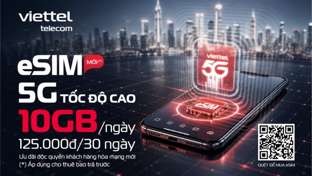 eSIM Viettel 5G và cách gói data lớn đổi thói quen kết nối