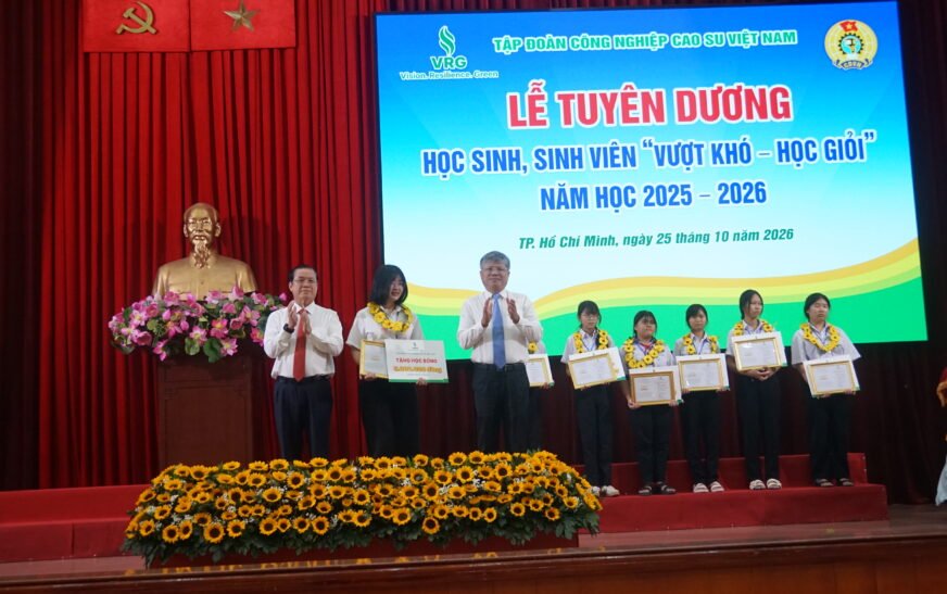 Lan tỏa phong trào “Vượt khó – Học giỏi”: Tôn vinh 228 học sinh, sinh viên tiêu biểu Ngành Cao su năm 2026