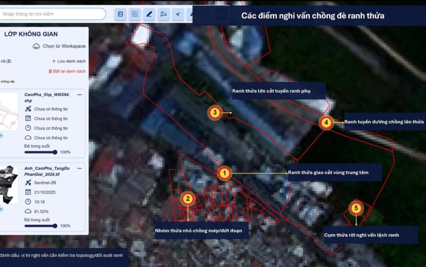Làm sạch dữ liệu đất đai bằng viễn thám và GeoAI: khi ranh thửa được soi từ trên cao