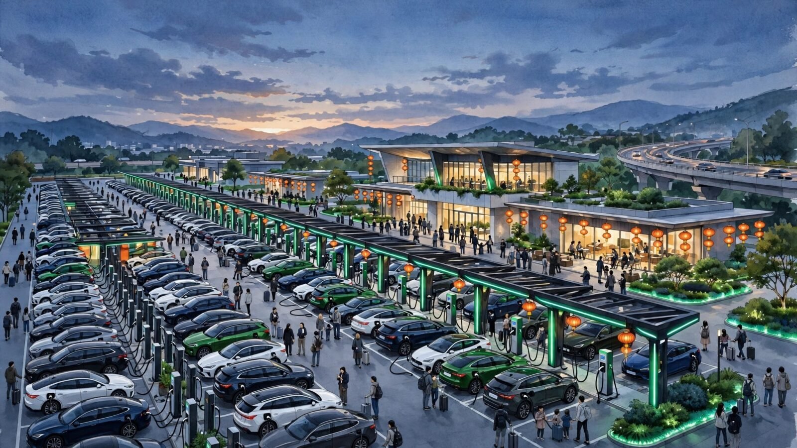 sạc xe điện cao tốc Trung Quốc kỷ lục 6,71 triệu lượt kỳ nghỉ Quốc khánh 2026