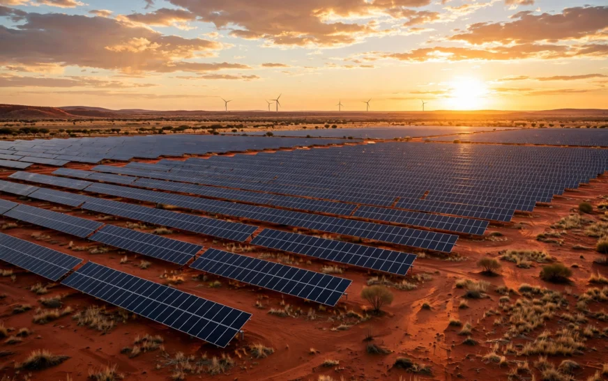 Điện mặt trời Australia lập kỷ lục đầu tư 3,5 GW trong năm 2026 với trang trại điện mặt trời trên vùng đất đỏ